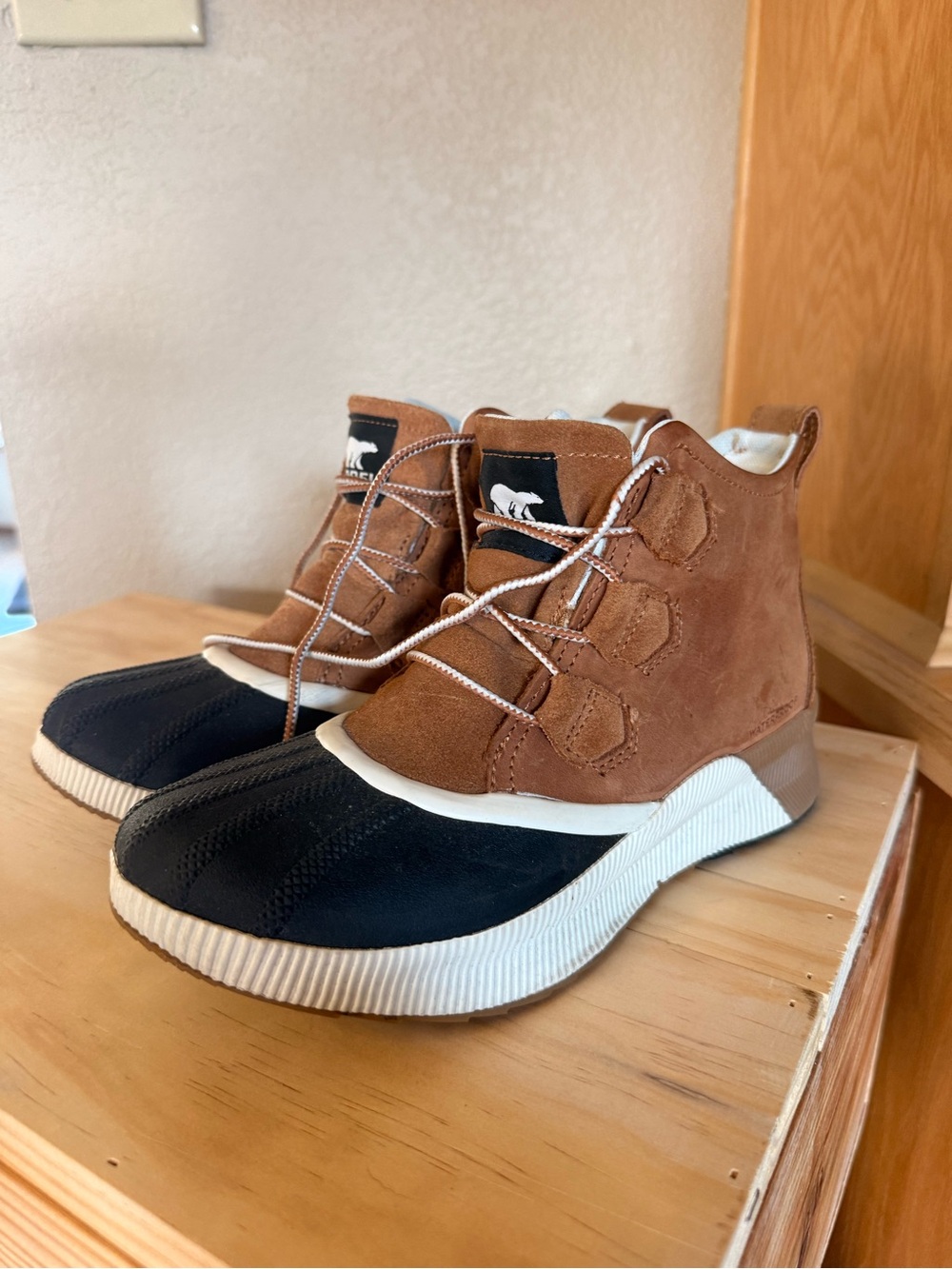 Sorel Women’s Brown and Black Waterproof Duck Boot Sneakers